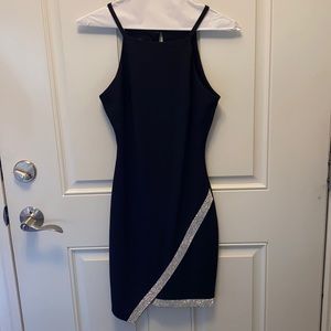 LBD with rhinestone hem